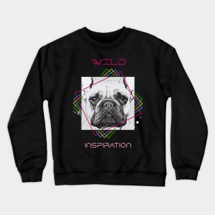 French Bulldog Dog Wild Nature Animal Illustration Art Drawing Crewneck Sweatshirt